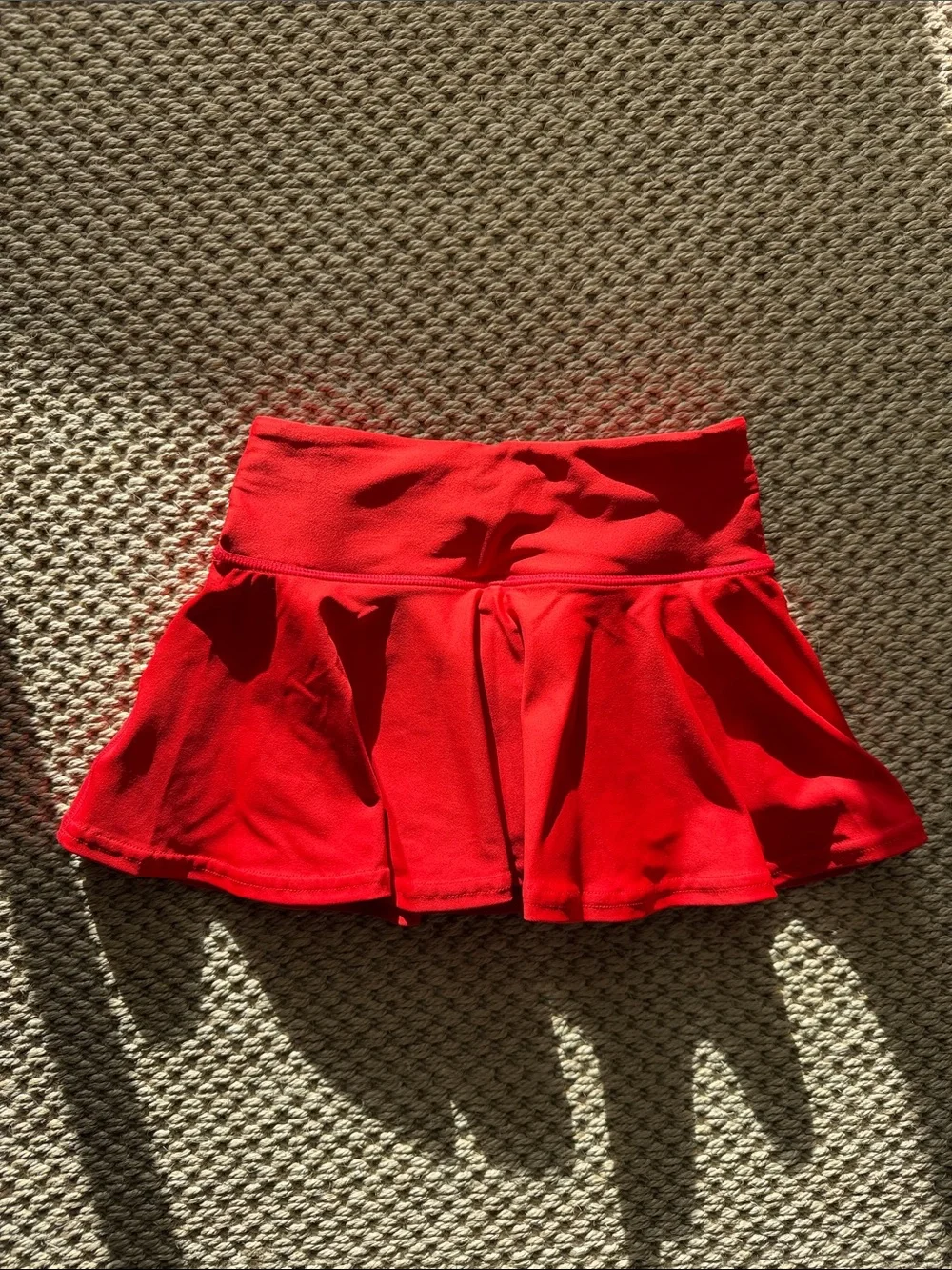 Bright Red Circle Skater Skirt with Star Detail